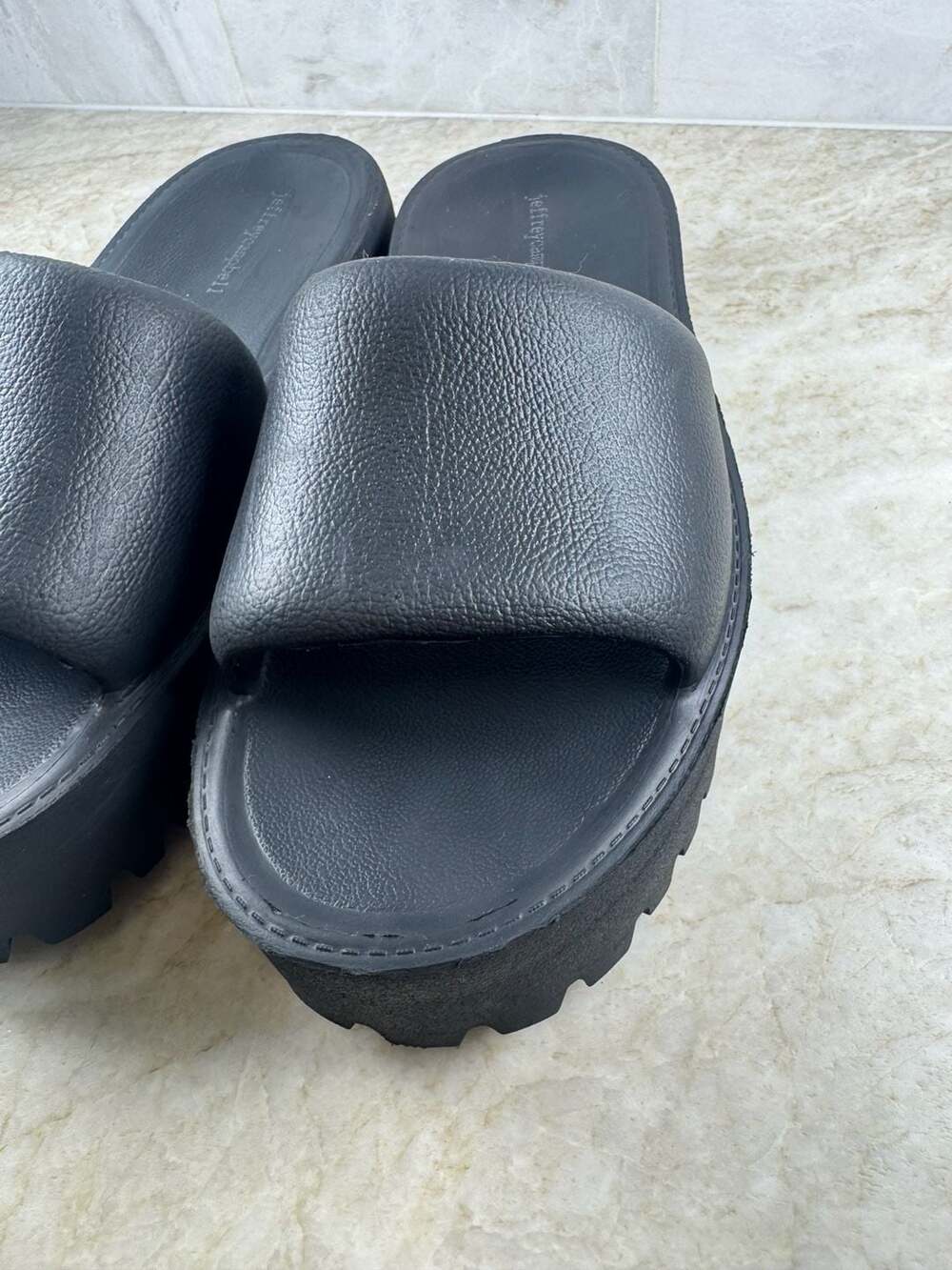 Jeffrey Campbell Summertime Platform Slide Sandals Black Lug Sole Women’s 11 - Picture 13 of 14